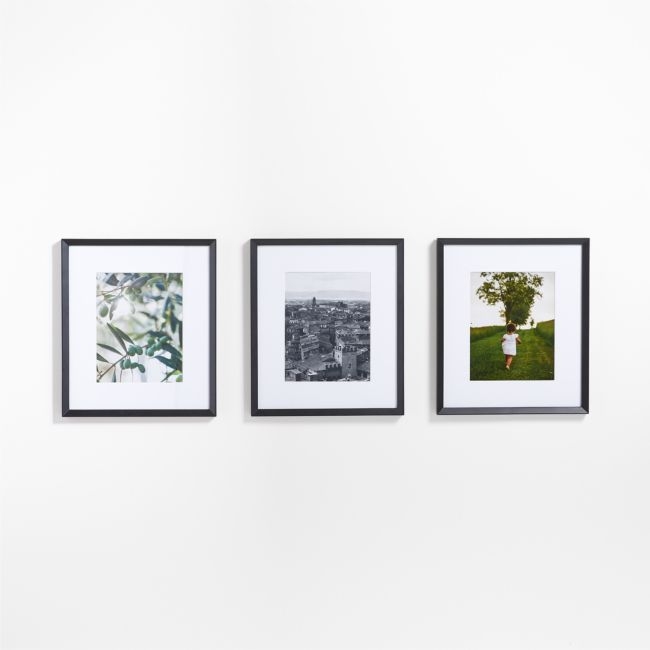 Icon Wood 3-Piece 11x14 Black Gallery Wall Frame Set - Image 0