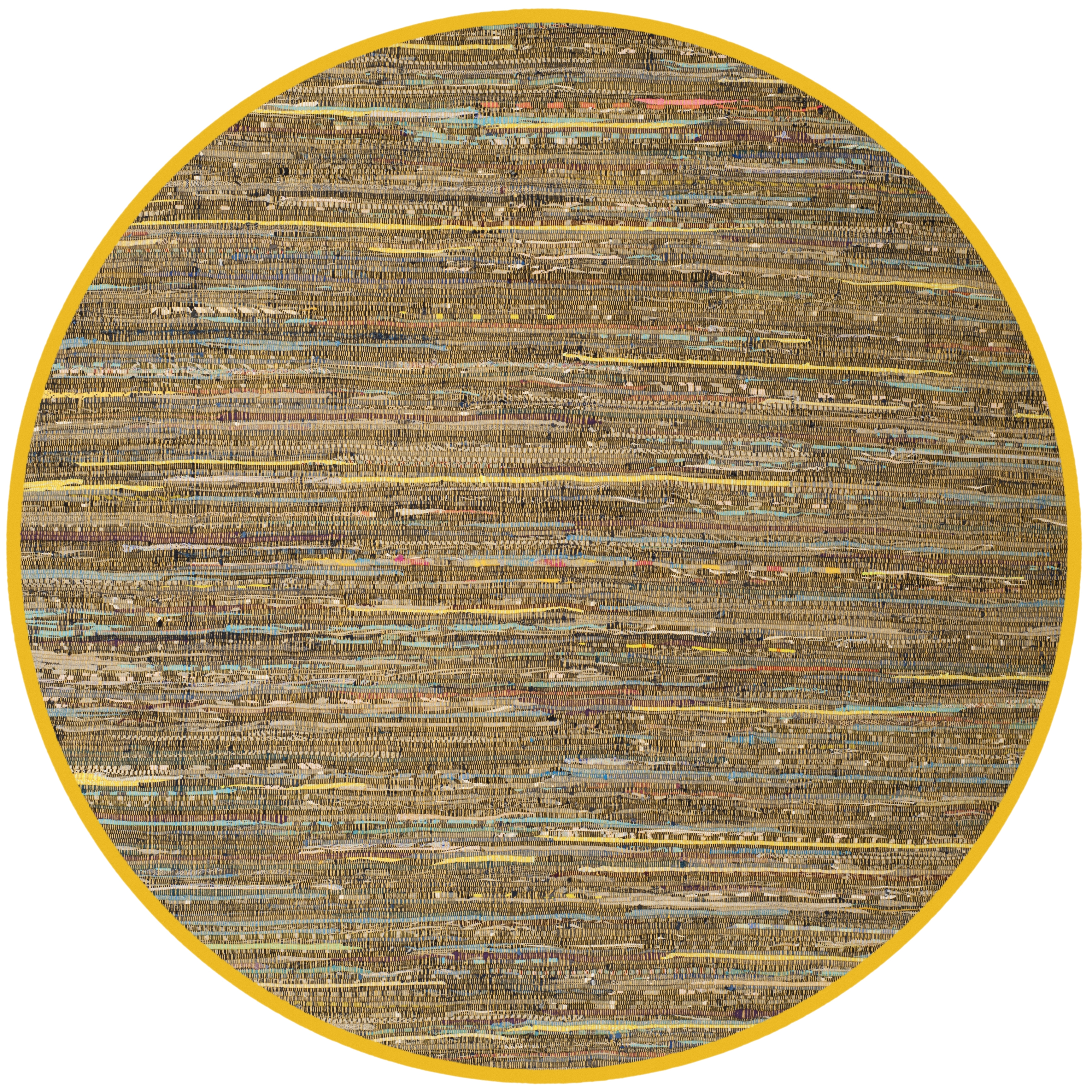 Arlo Home Hand Woven Area Rug, RAR127H, Yellow/Multi,  6' X 6' Round - Image 0