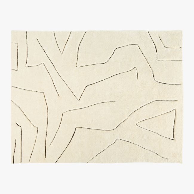 Myriad Hand-Knotted Warm White New Zealand Wool Area Rug 9'x12' - Image 0