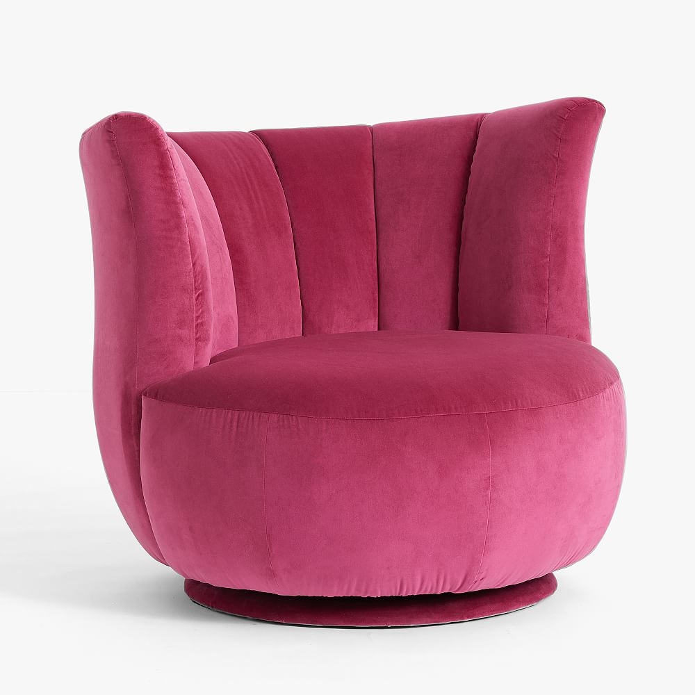 Velvet Raspberry Monique Lhuillier Tulip Lounge Chair, IDS - Image 0