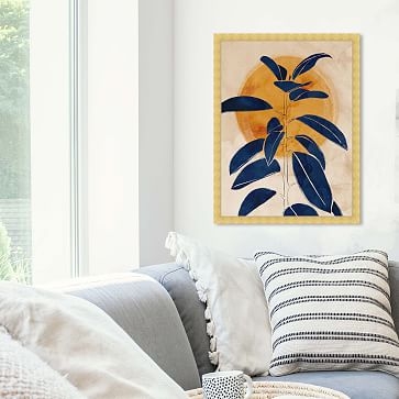 Oliver Gal 'Blue Sprout' Floral & Botanical Framed Wall Art, 16"x24" - Image 1