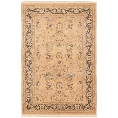 One-of-a-Kind Arabelle Hand-Knotted 2010s Ushak Ivory 4'8" x 7'2" Wool Area Rug - Image 0