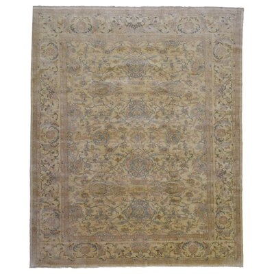 One-of-a-Kind Finadeni Hand-Knotted Oushak Beige/Green/Blue 8'5" x 9'8" Wool Area Rug - Image 0