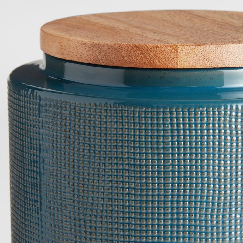 Ena Large Ceramic Canister with Wood Lid - Image 5