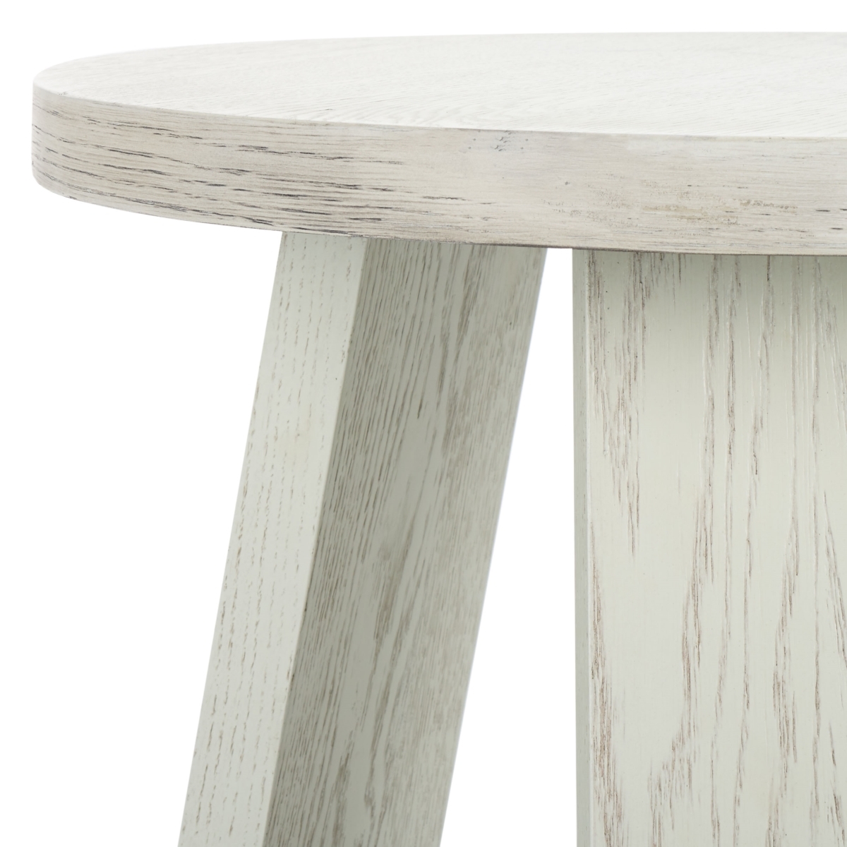 Julianna Wood Accent Table - White Washed - Image 2