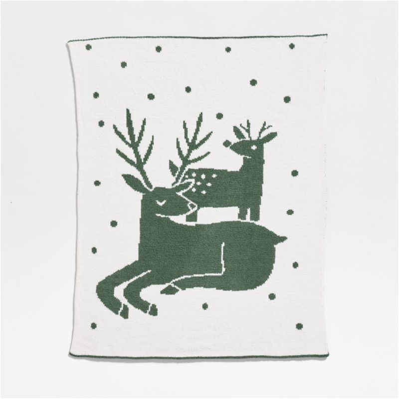 Reindeer Chenille Christmas Baby Stroller Blanket - Image 2