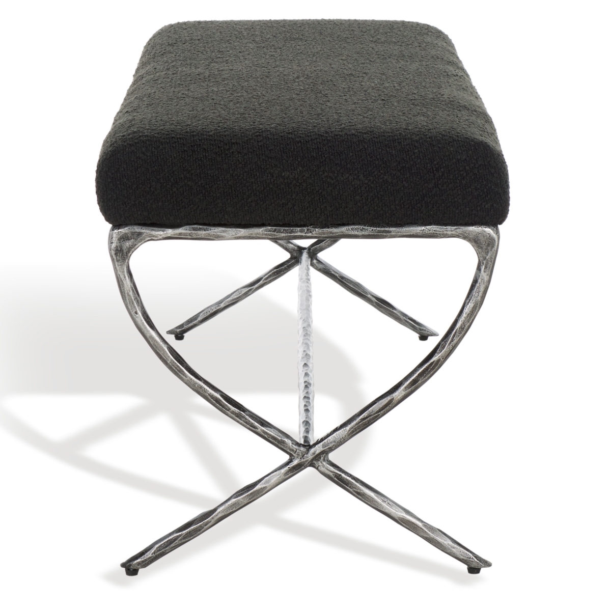 Janeen Boucle & Metal Bench - Black - Image 6