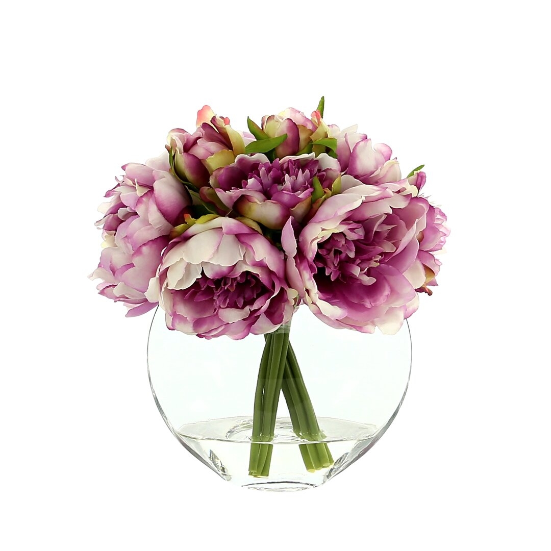 Creative Displays, Inc. Peony Floral In Glass Vase - Image 0