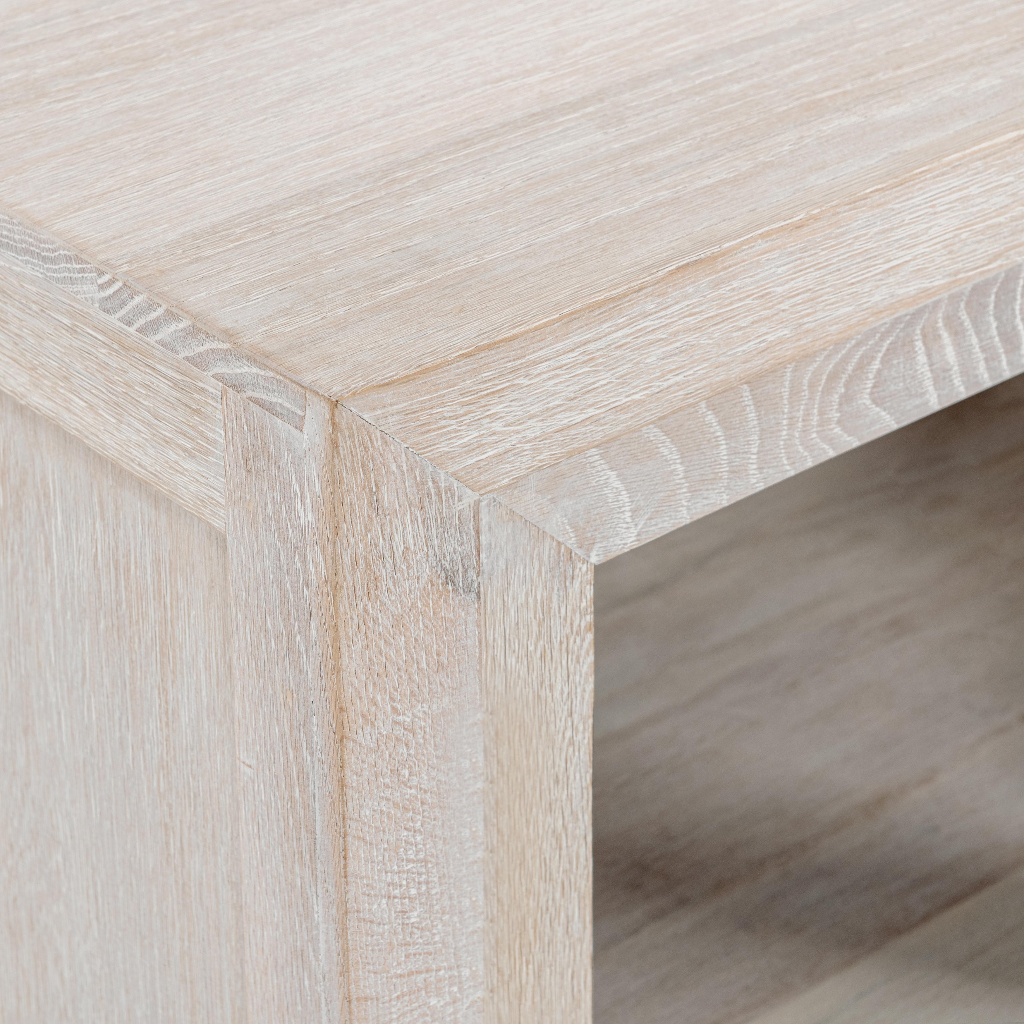 Bradley Oak Wood 2Dr Cabinet White Wash - Image 7