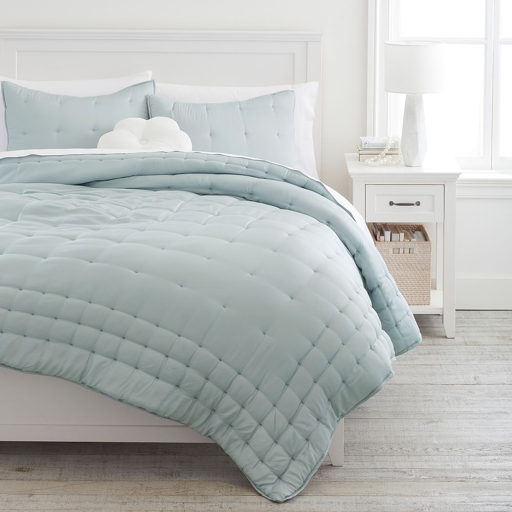 Cocoon Tencel Comforter & Sham, Twin/Twin XL, Ice Blue - Image 0