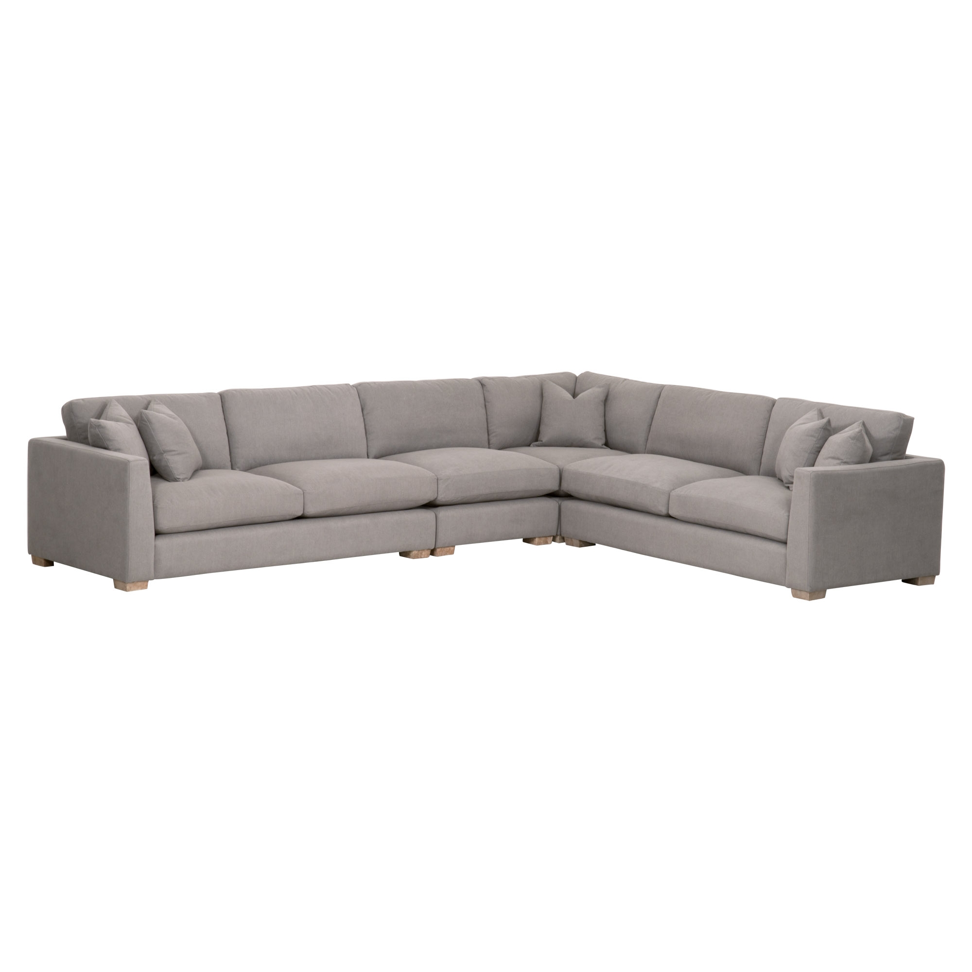 Hayden Modular Taper 2-Seat Left Arm Sofa, LiveSmart Peyton-Slate, Natural Gray Oak - Image 1