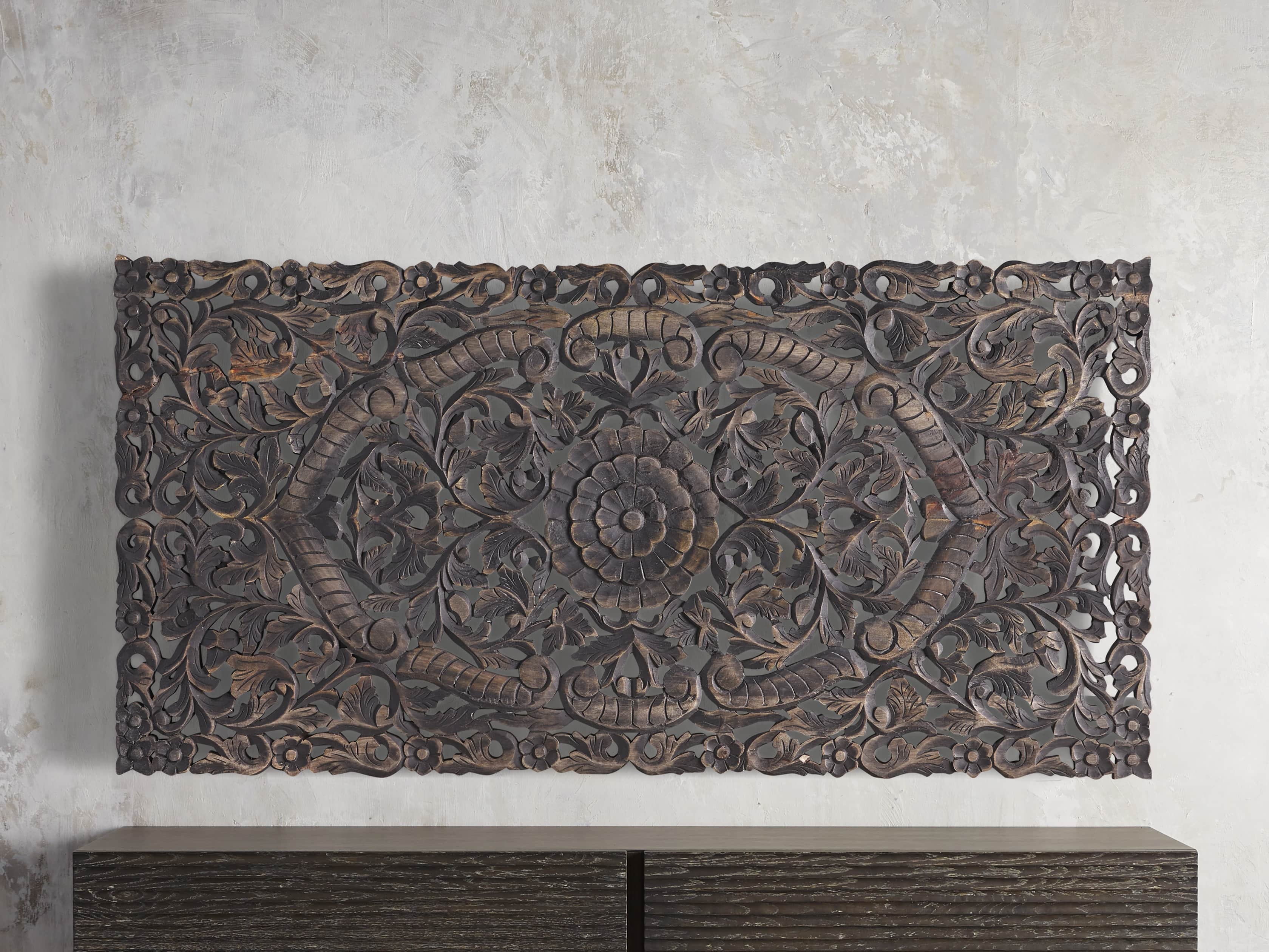 Yamuna Medallion Panel in Wood Brown - Image 0