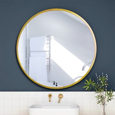 28" Wall Circle Mirror Large Round Gold Farmhouse Circular Mirror For Wall Decor - Image 0