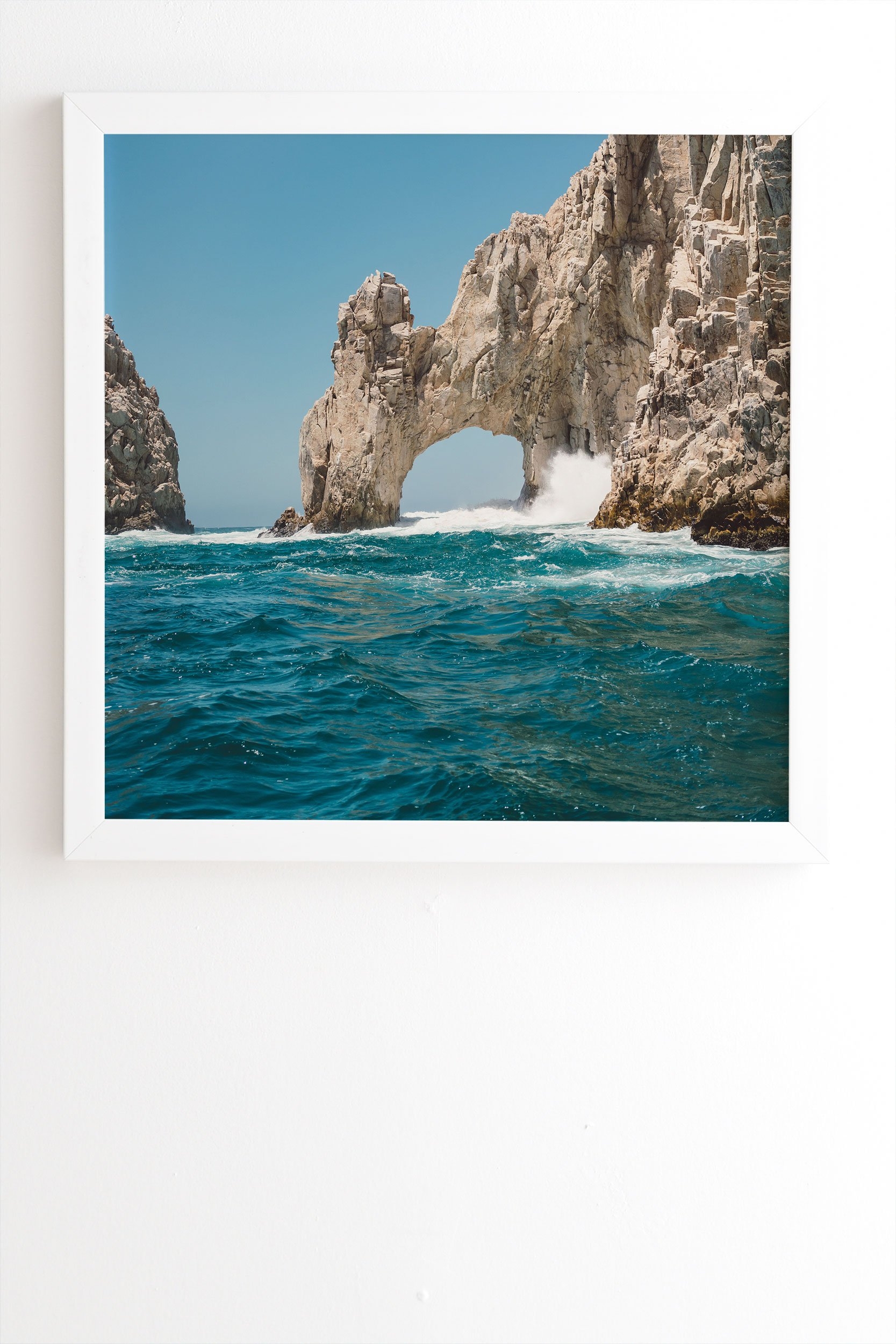 Arch Of Cabo San Lucas by Bethany Young Photography - Framed Wall Art Basic White 20" x 20" - Image 0