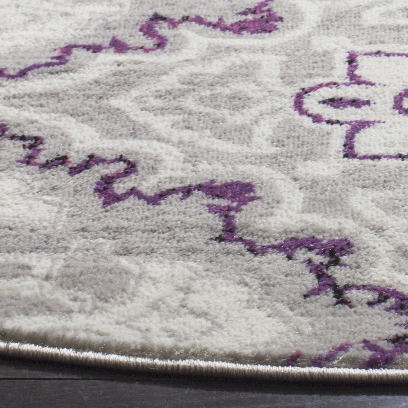 Arlo Home Woven Area Rug, SKY199P, Grey/Pink,  6' 7" X 6' 7" Round - Image 2