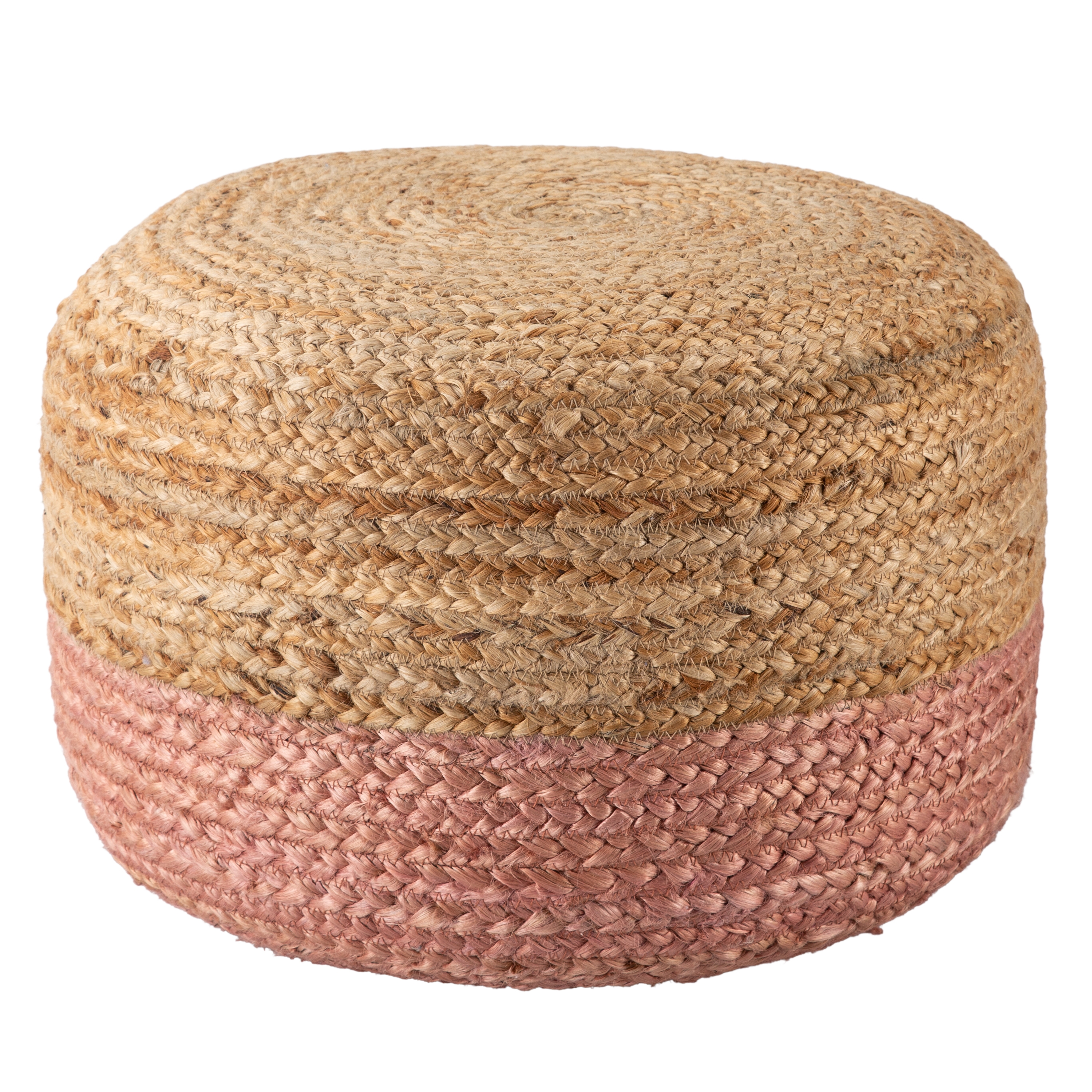 Oliana Ombre Beige/ Light Pink Cylinder Pouf - Image 0