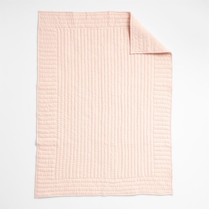 Baby's First Pink Organic Jersey Baby Crib Quilt - Image 3