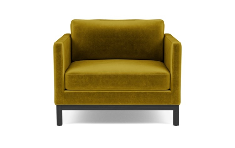 Jasper Accent Chair with Yellow Citrine Fabric and Matte Black legs - Image 0