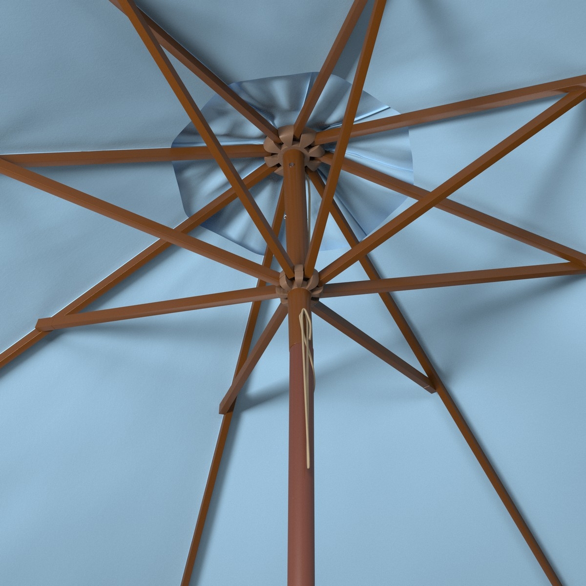 Bethany 9Ft Wooden Umbrella - Baby Blue - Arlo Home - Image 2