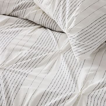 Pintuck Stripe Duvet, Euro Sham Set, Arctic Blue/White - Image 3