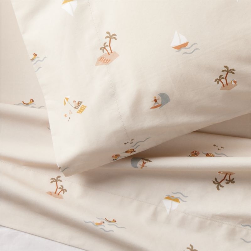 Stay Cool Beach Scene Organic Cotton Kids Pillowcase - Image 3