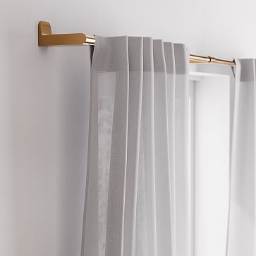 Sheer European Flax Linen Curtain, Stone Gray, 48"x96" - Image 2