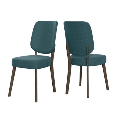 Loris Upholstered Mid Century Modern Armless Side Chair In Linen (Set Of 2) - Image 0