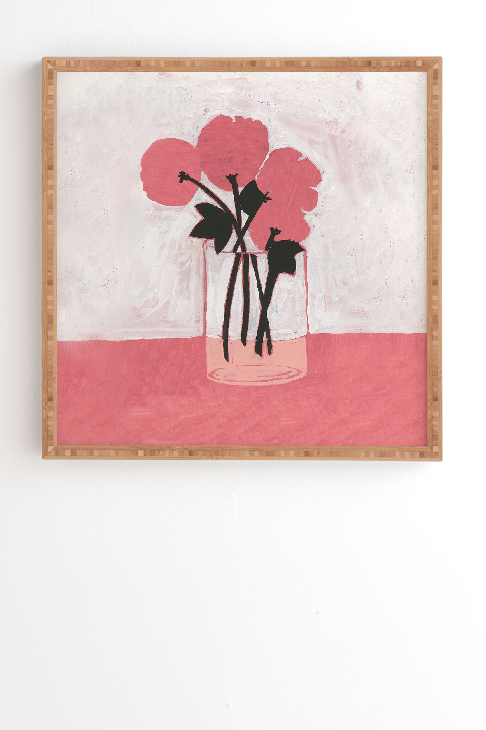 Poppies Art by Megan Galante - Framed Wall Art Bamboo 11" x 13" - Image 1