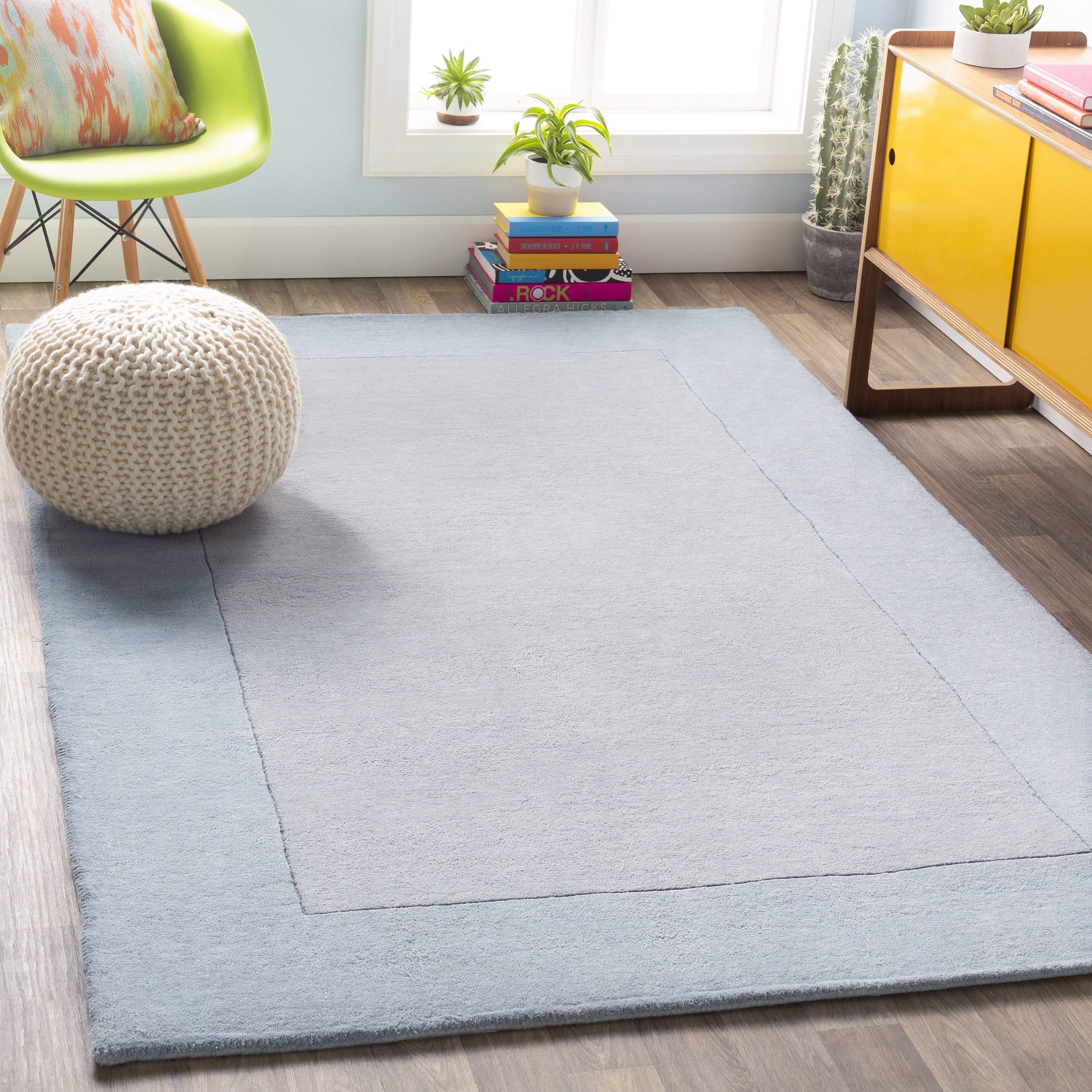 Mystique Gray Indoor 9' x 13' Handmade Rug - Image 1