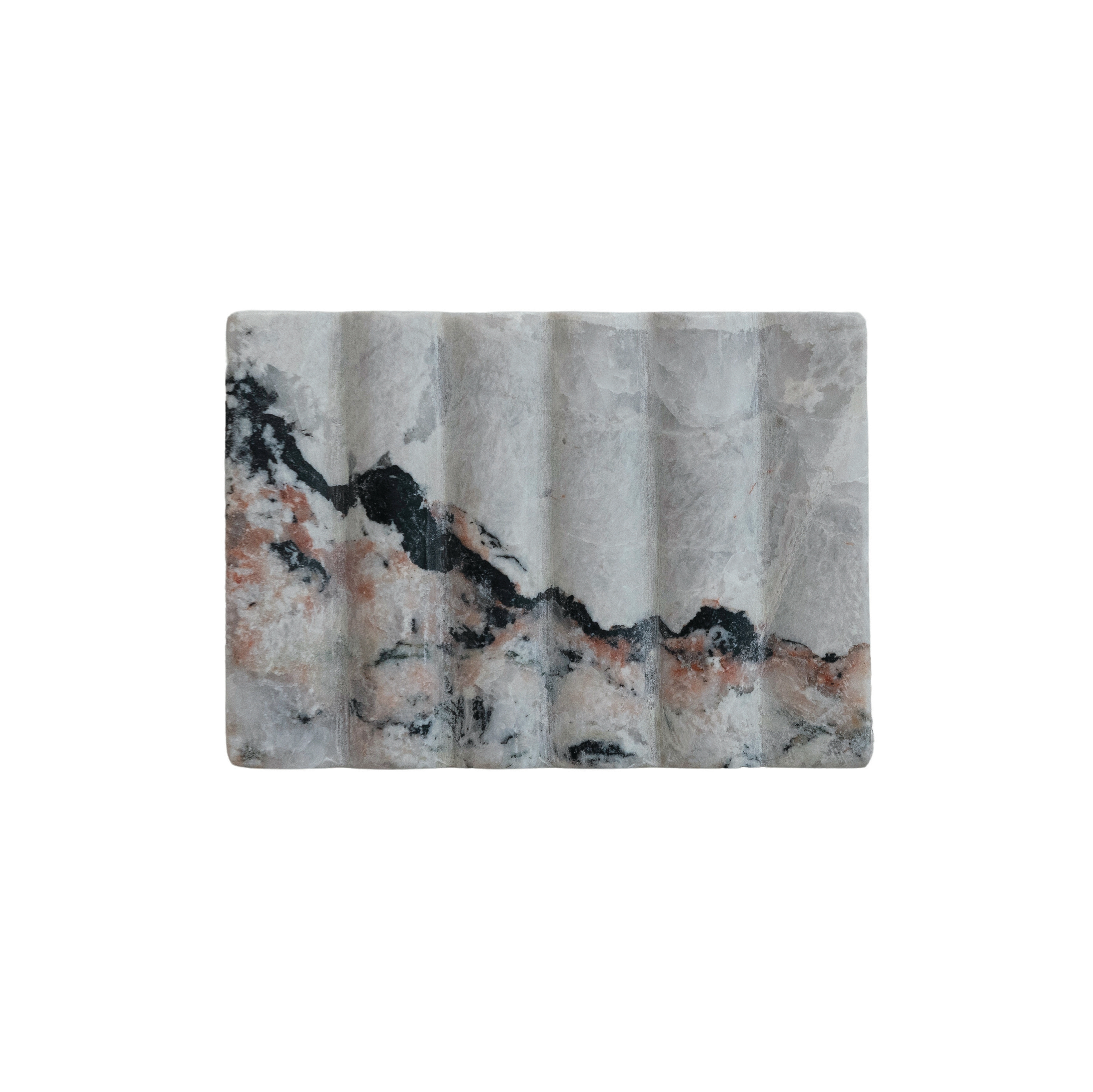 Mélange Marble Soap Dish, Black and Beige - Image 0