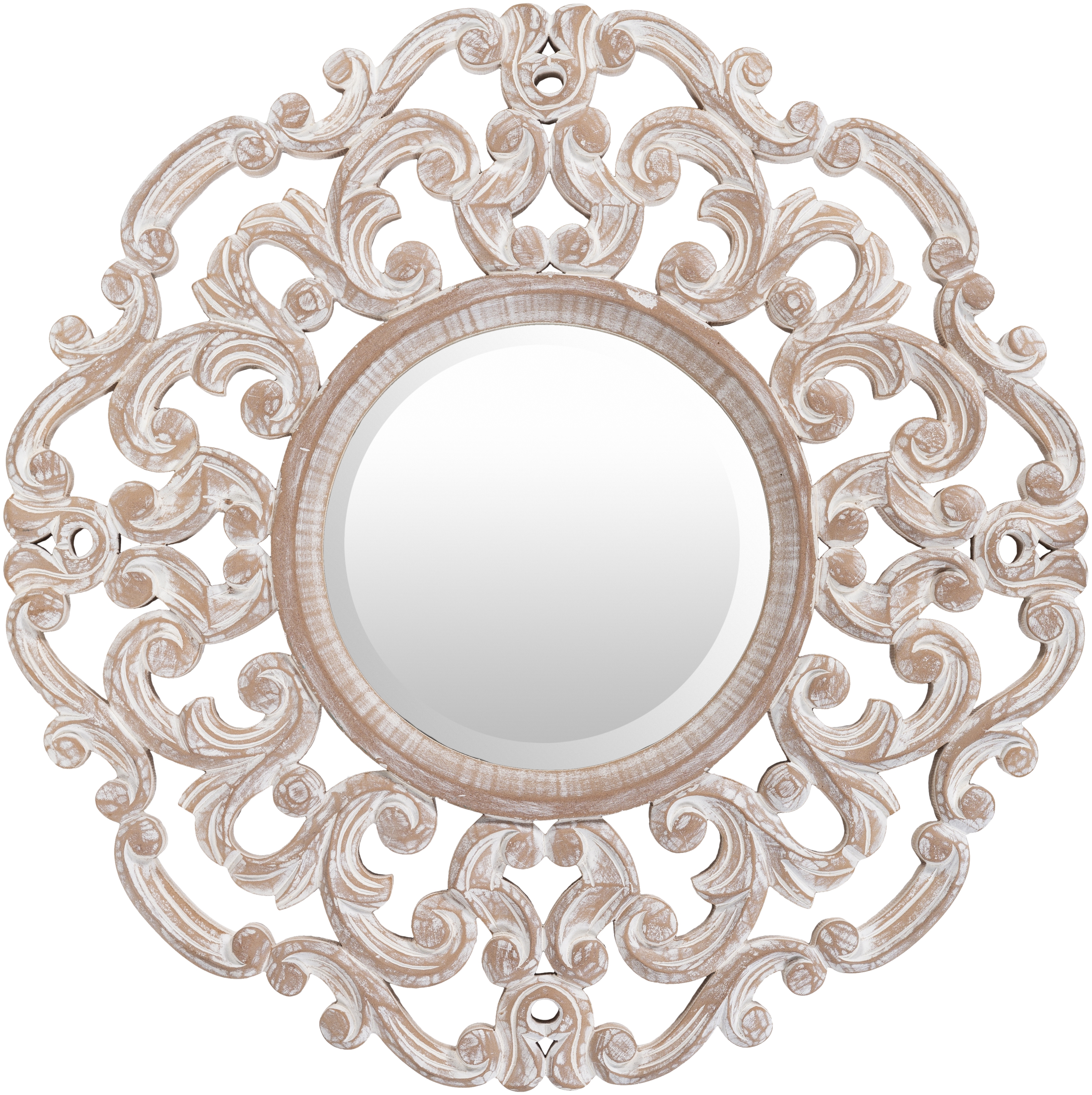 Livabliss Urvashi Tan 24"H x 24"W x 1"D Accent Mirror - Image 0