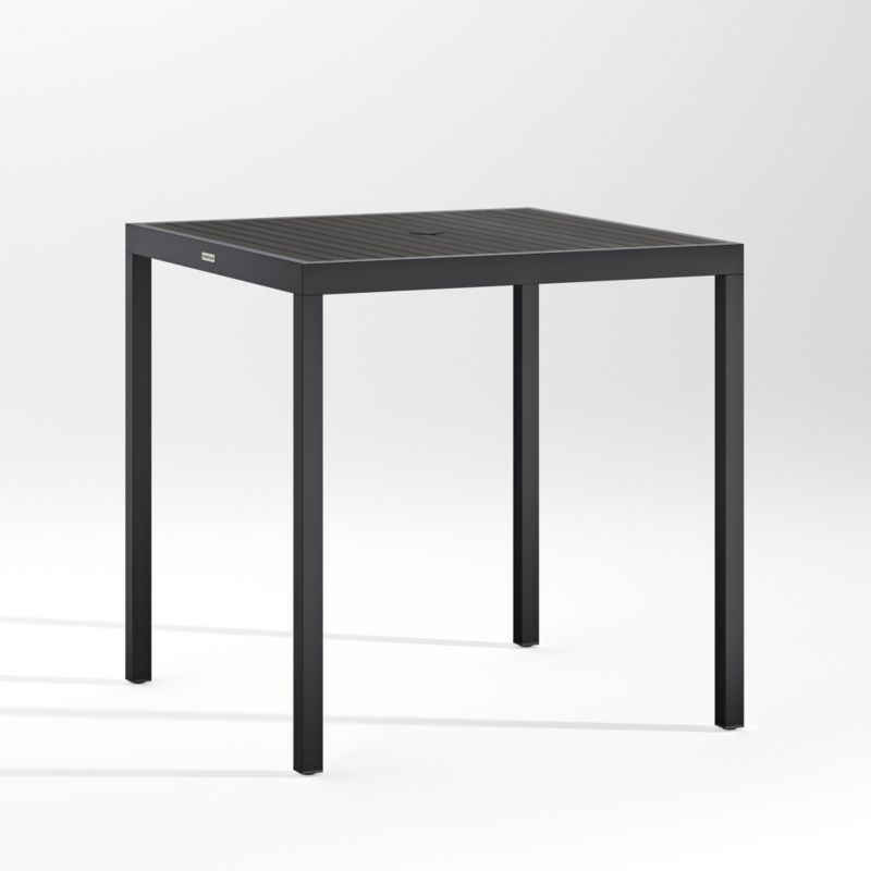 Alfresco Black Outdoor Counter Stool with Silver Sunbrella ® Cushion - Image 1