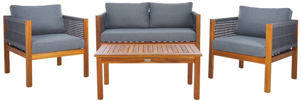 Wilson 4 Pc Living Set - Grey/Grey - Safavieh - Image 0