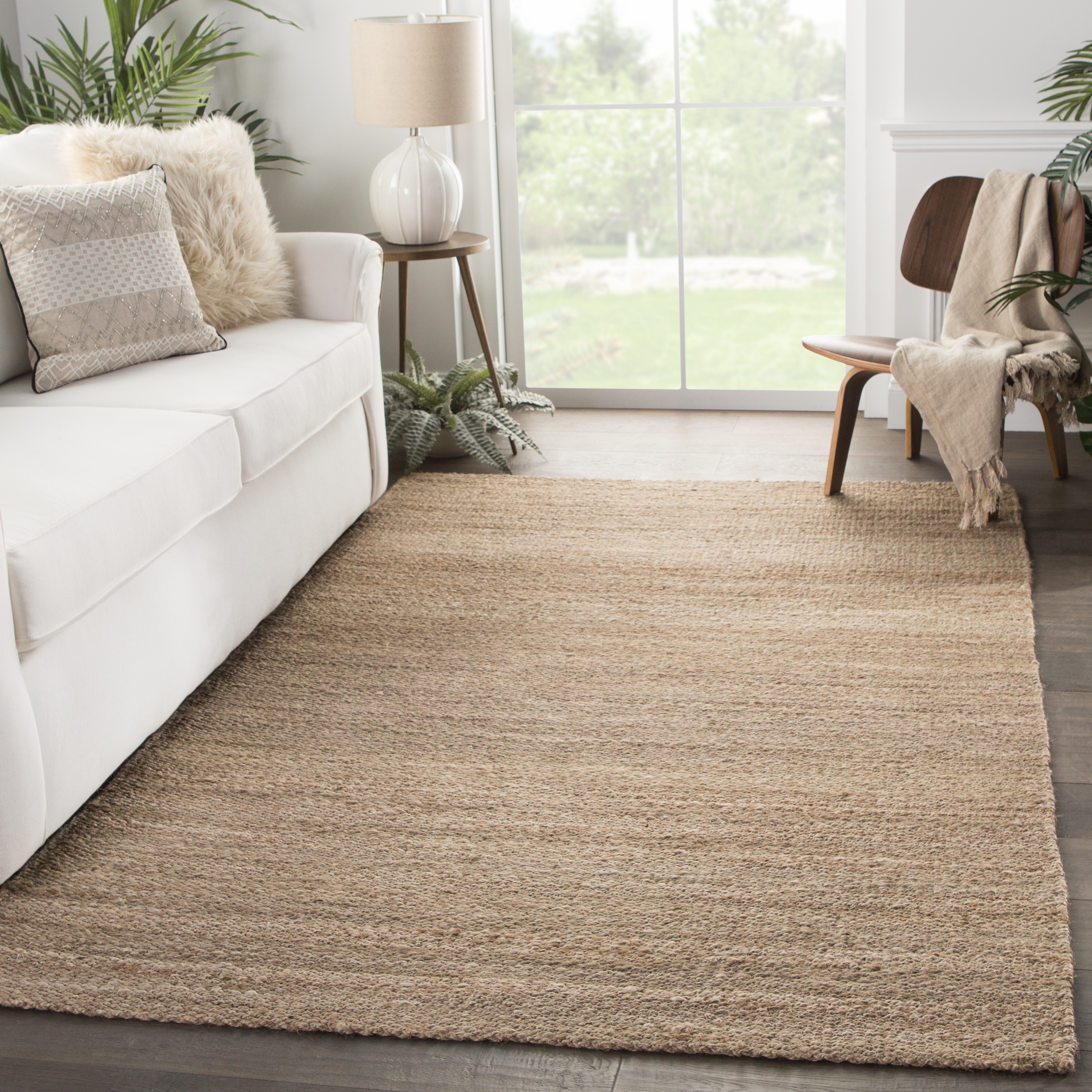 Hilo Natural Solid Tan Area Rug (5'X8') - Image 4