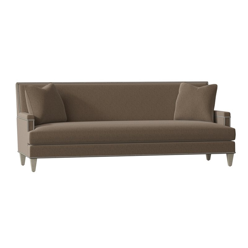 Fairfield Chair Ericson 88.5" Recessed Arm Sofa Body Fabric: 8789 Indigo, Leg Color: Charcoal, Nailhead Detail: Pewter - Image 0