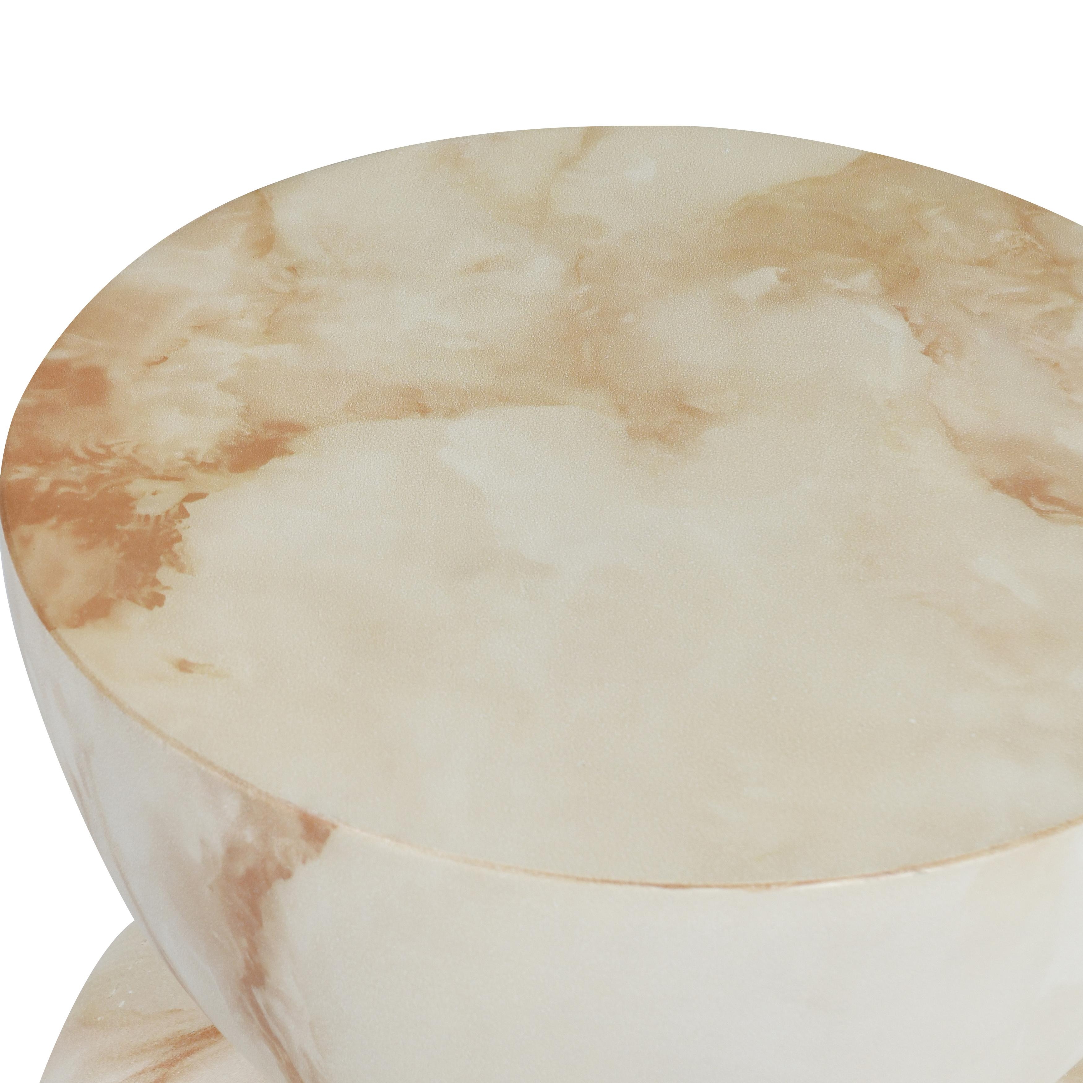 Leva Outdoor Concrete 21" Round End Table Travertine - Image 2