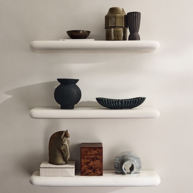 Bodene White Resin Wall Shelf 48" - Image 2
