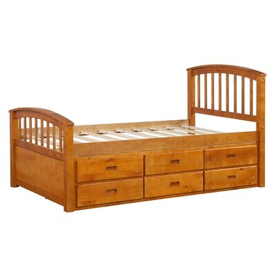 Kitto. Twin Platform Storage Bed Solid Wood Bed 6 Drawers - Image 0