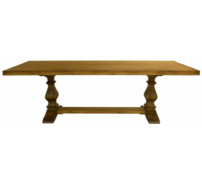  Balduíno Maple Extendable Solid Wood Dining Table Color: Distressed Flax, Size: 29.75" H x 92" W x 42" D - Image 0