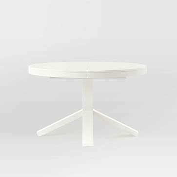 Poppy Expandable Dining Table, Round, 42-60", White - Image 2
