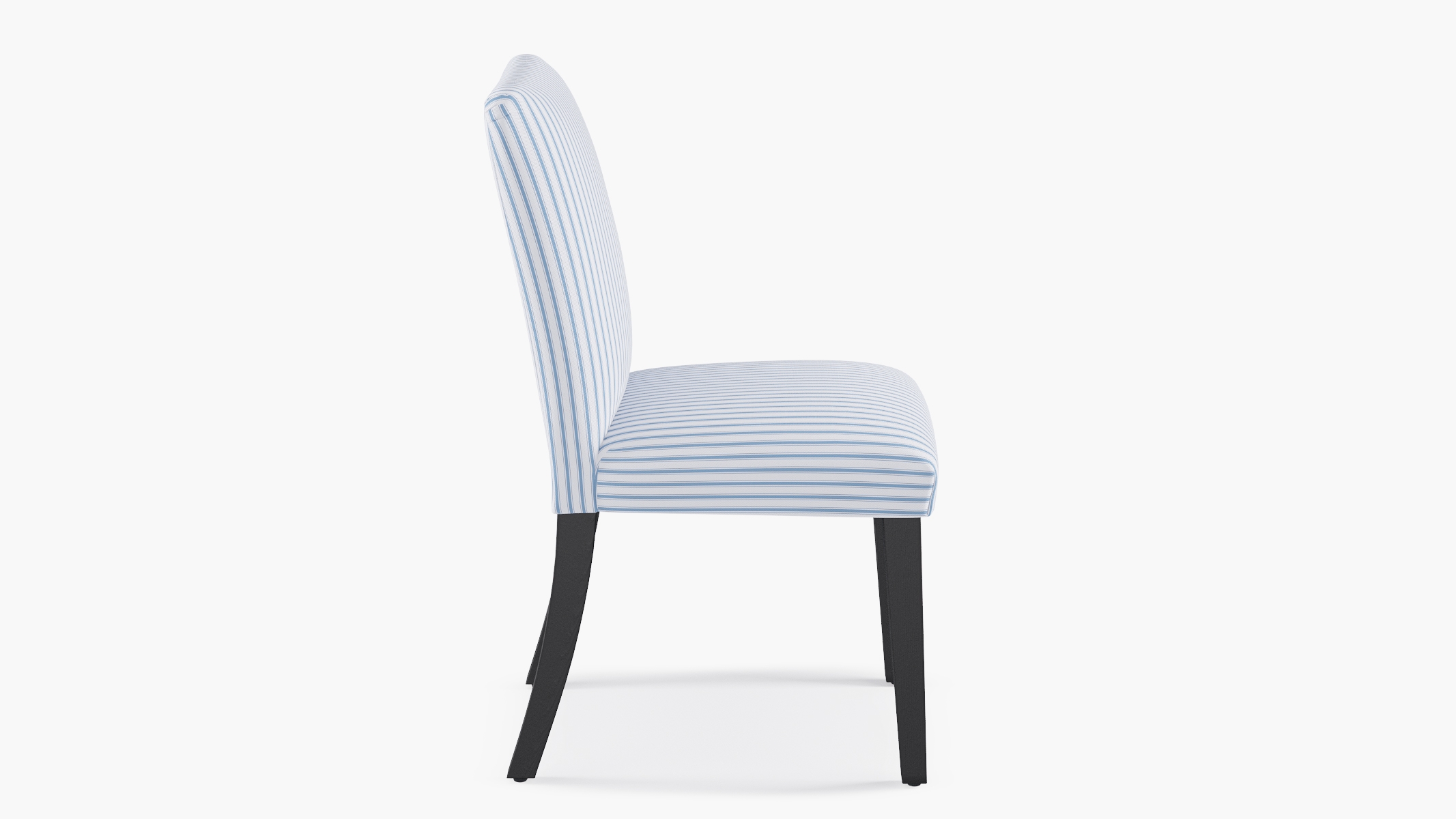 Classic Dining Chair, Cornflower Classic Ticking Stripe, Black - Image 2
