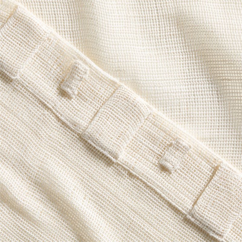 Lua Warm White Open Weave EUROPEAN FLAX™-Certified Linen and Viscose Window Curtain Panel 48"x84" - Image 2