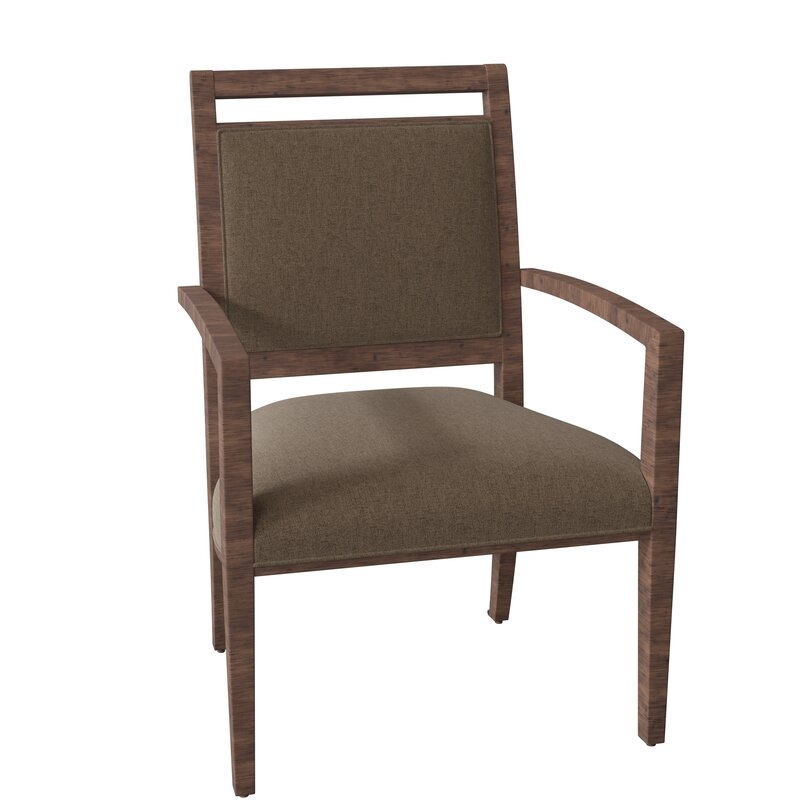Fairfield Chair Preston Upholstered King Louis Back Arm Chair Body Fabric: 8789 Turquoise, Frame Color: Tobacco - Image 0