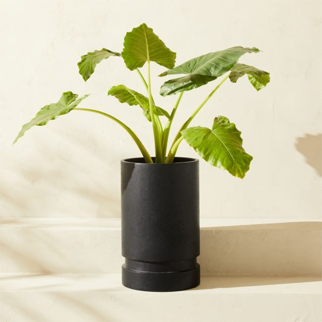 Argo Round Black Cement Indoor/Outdoor Planter Medium - Image 0