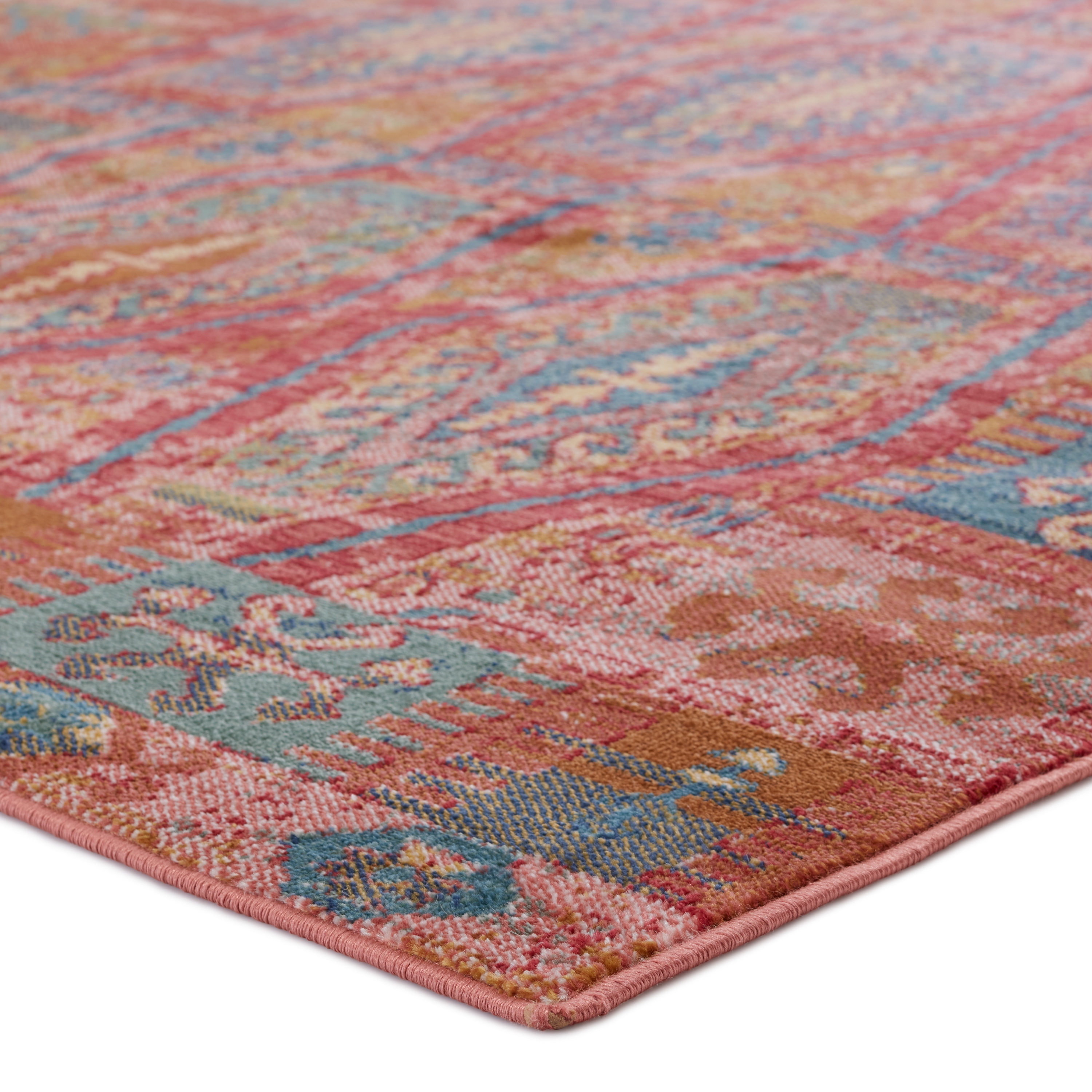 Vibe by Miron Tribal Pink/ Blue Area Rug (8'10"X11'9") - Image 1