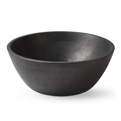 Black Wood Salad Bowl, 15" - Image 0