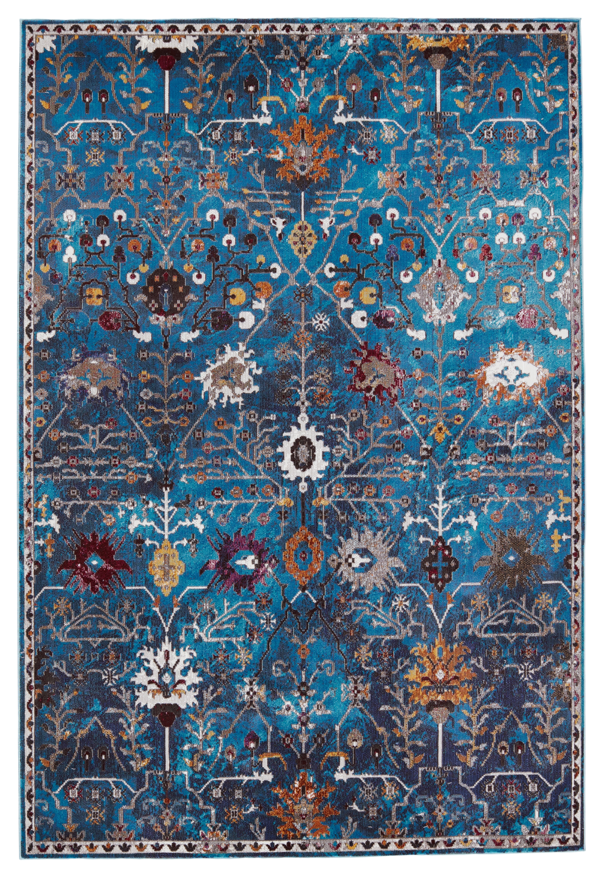 Vibe by Zaniah Trellis Blue/ Multicolor Area Rug (9'X12') - Image 0