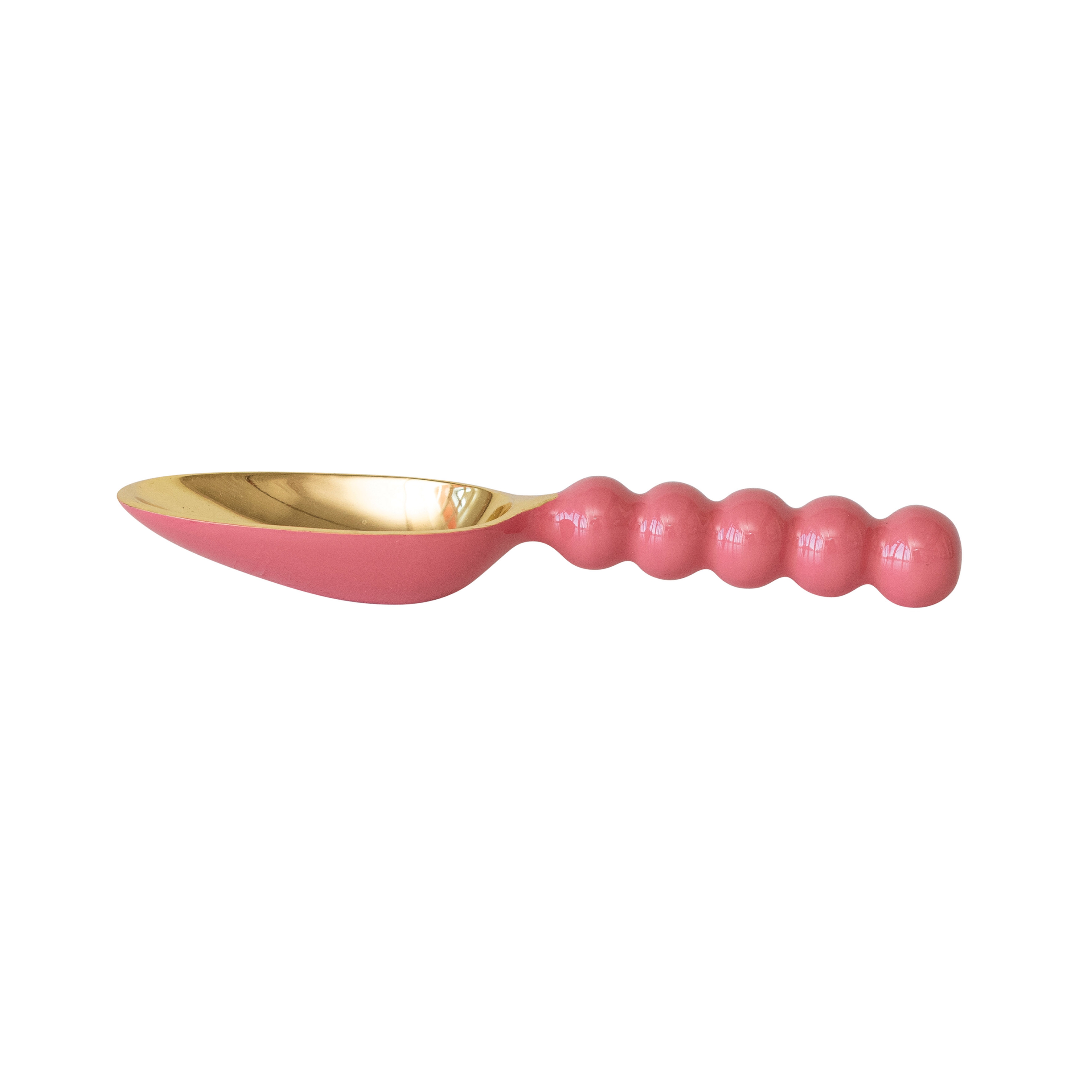 Enameled Aluminum Kitchen Scoop, Pink and Gold - Image 0