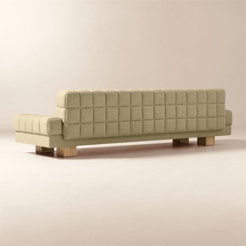 Kanan 112" Light Brown Quilted Fabric Sofa by Kravitz Design - Image 3