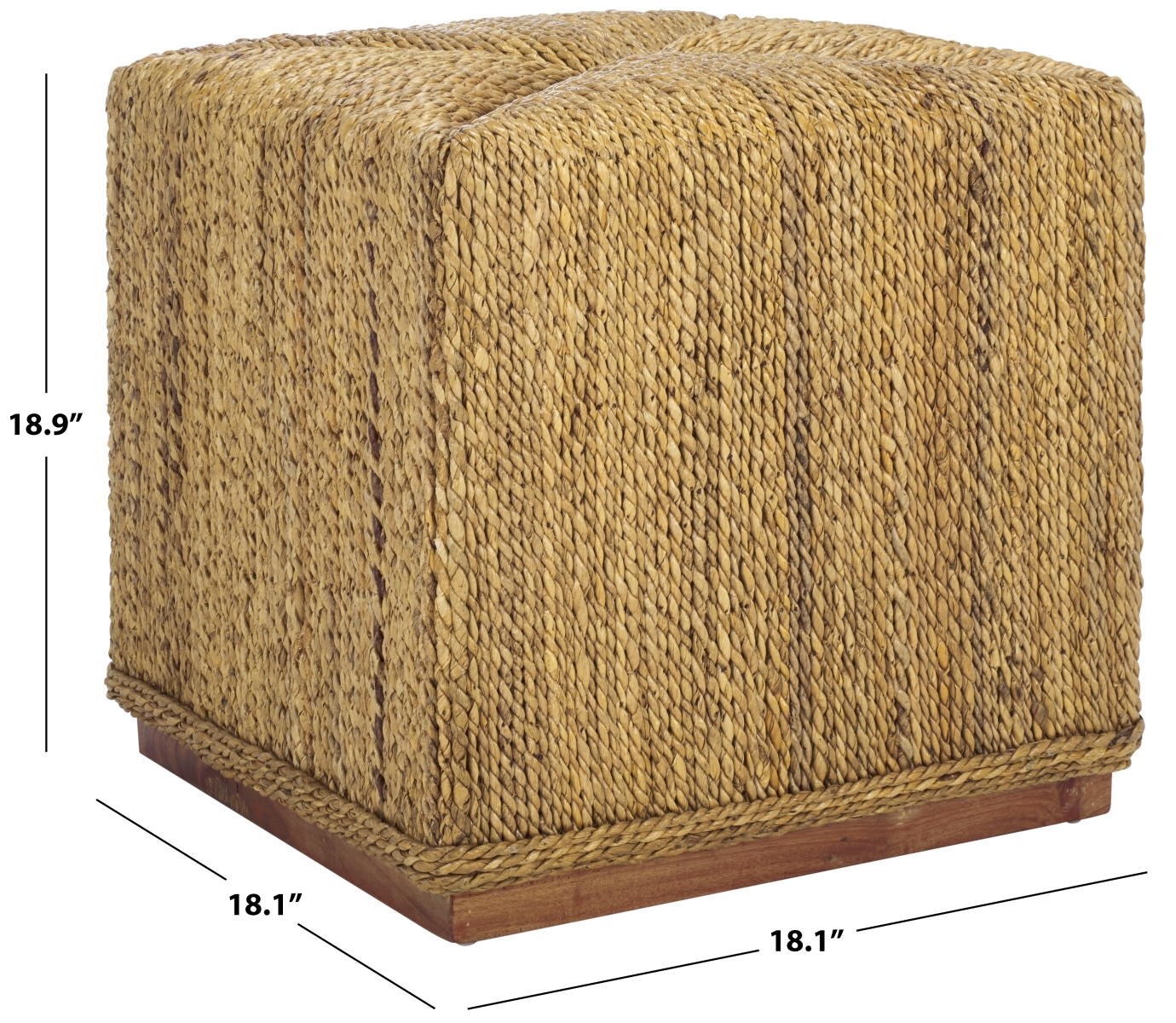 Donnabella Woven Abaca Ottoman - Natural - Image 5